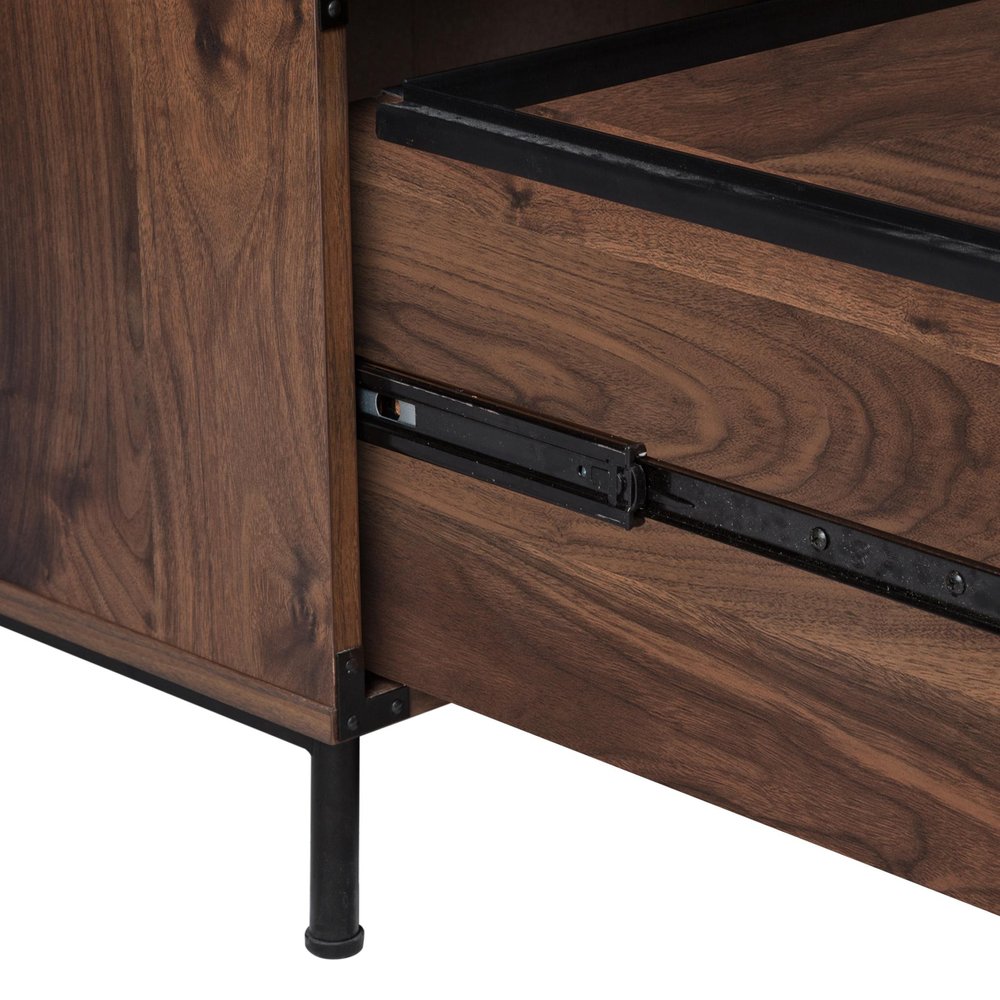 30" Walnut Wood Two Drawers Filing Cabinet HomeRoots
