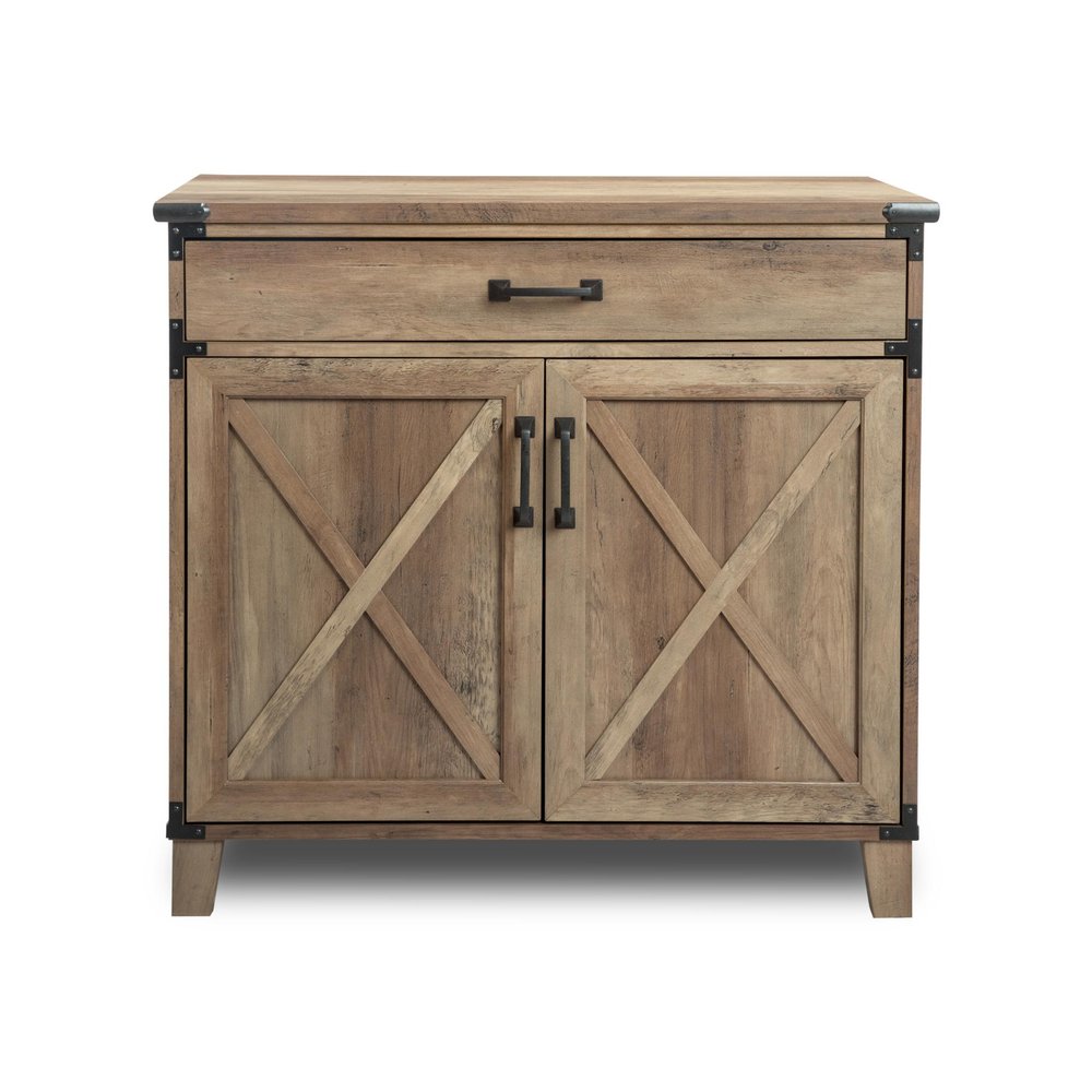 30" Oak Wood Drawer Filing Cabinet HomeRoots