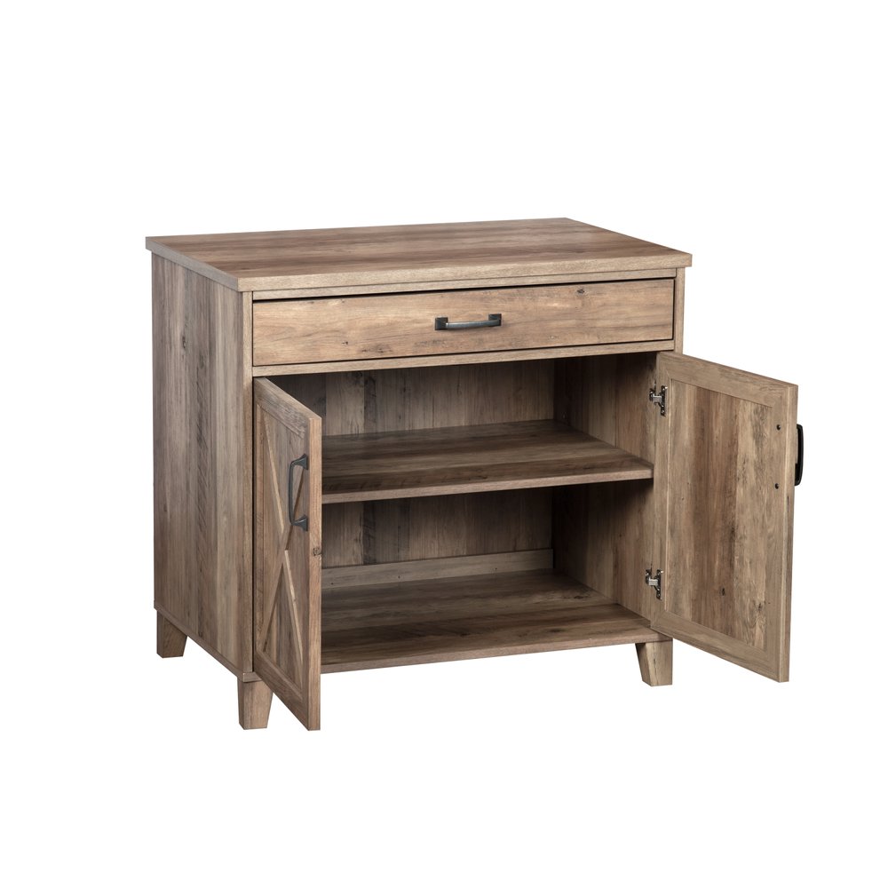 30" Oak Wood Drawer Filing Cabinet HomeRoots