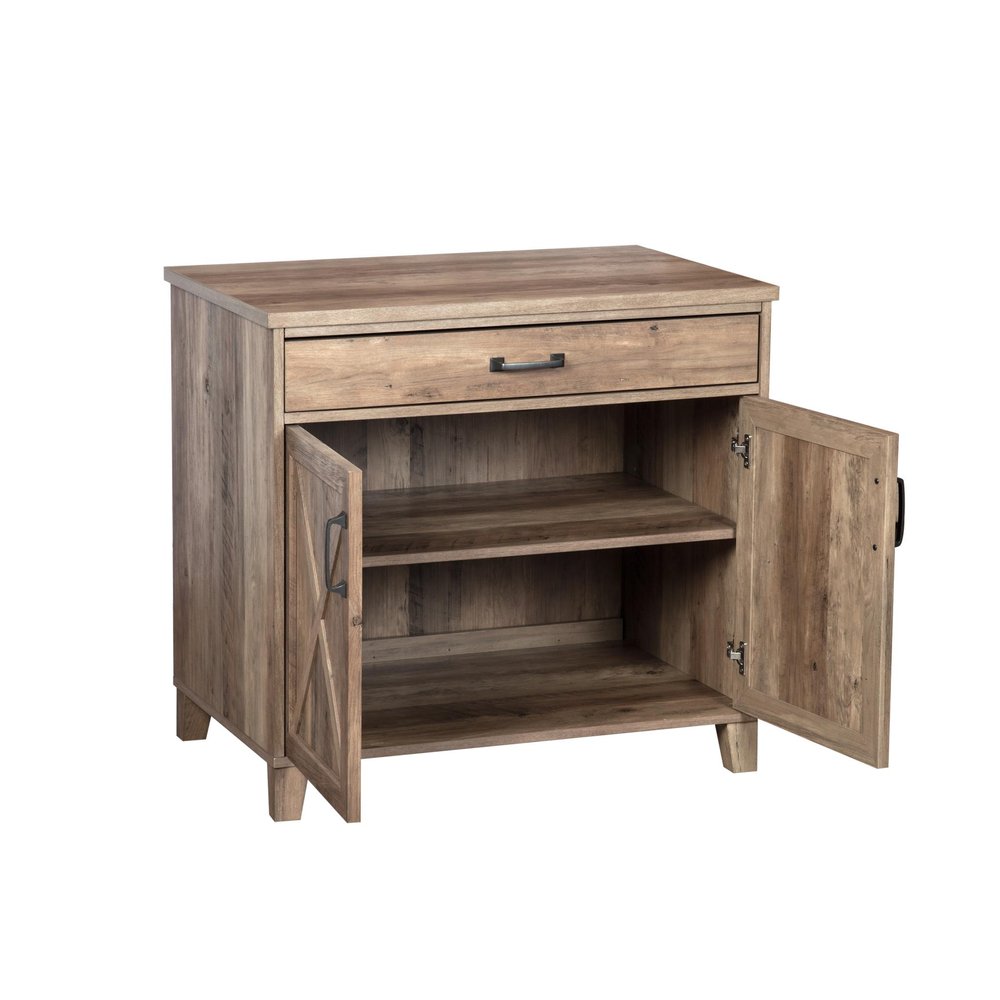 30" Oak Wood Drawer Filing Cabinet HomeRoots
