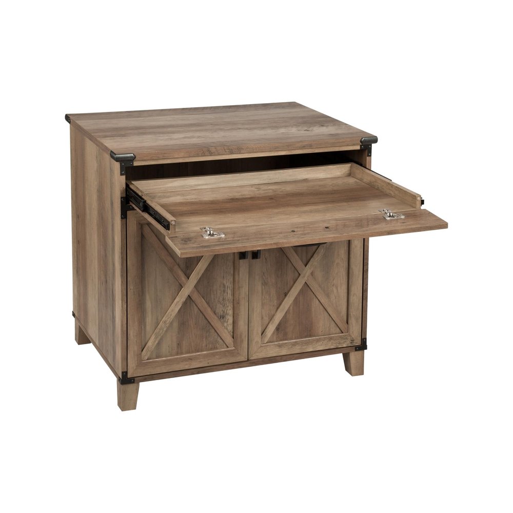 30" Oak Wood Drawer Filing Cabinet HomeRoots