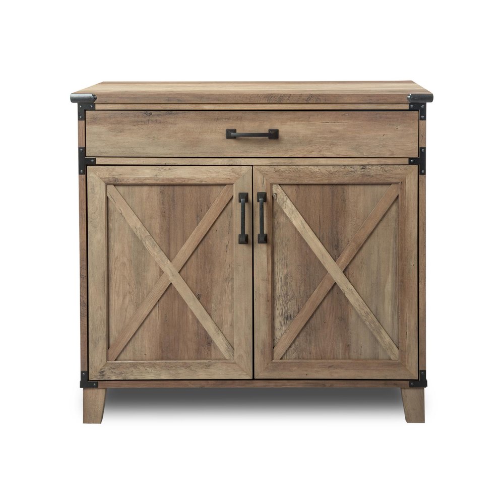 30" Oak Wood Drawer Filing Cabinet HomeRoots