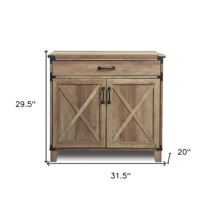 30" Oak Wood Drawer Filing Cabinet HomeRoots