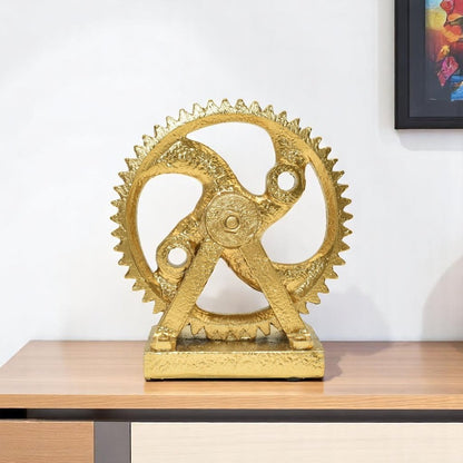 5" Antiqued Brass Resin Tabletop Sculpture HomeRoots