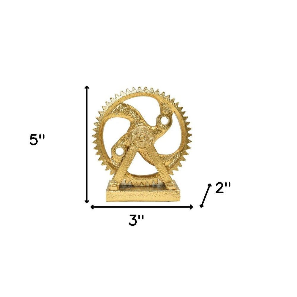 5" Antiqued Brass Resin Tabletop Sculpture HomeRoots