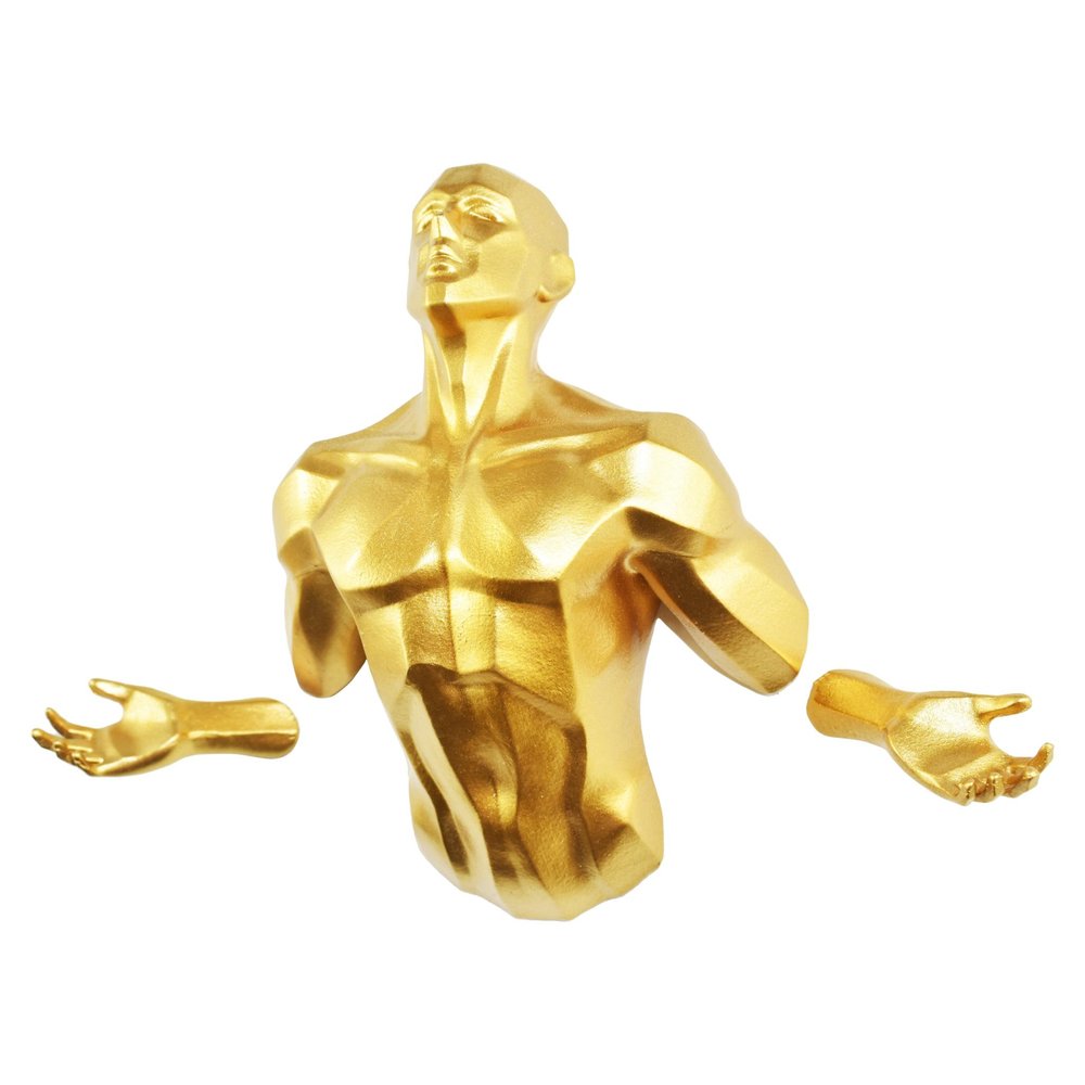 6" X 4" Gold Resin Bursting Man Hanging Dimensional Sculpture — view 4