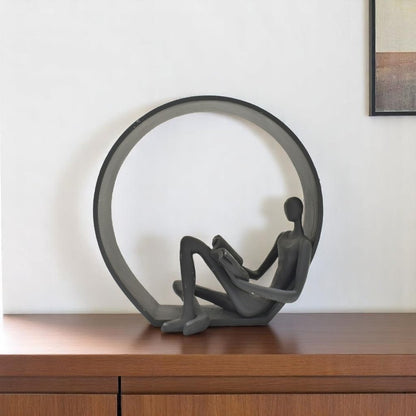 7" Black Resin Man Tabletop Sculpture HomeRoots