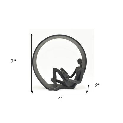 7" Black Resin Man Tabletop Sculpture HomeRoots
