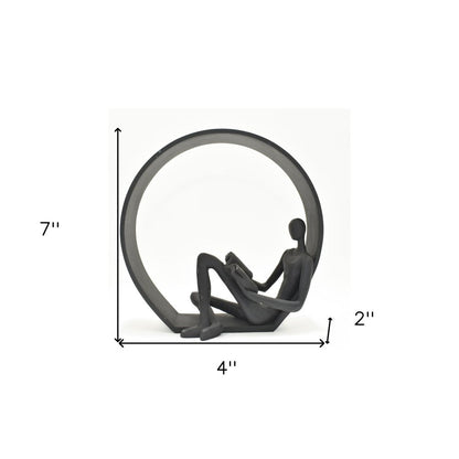 7" Black Resin Man Tabletop Sculpture HomeRoots