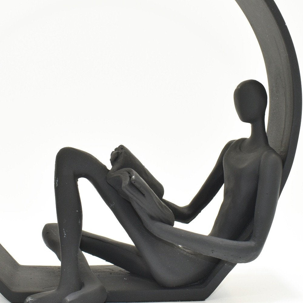 7" Black Resin Man Tabletop Sculpture HomeRoots