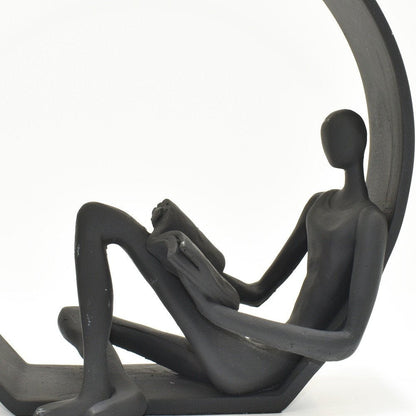 7" Black Resin Man Tabletop Sculpture HomeRoots