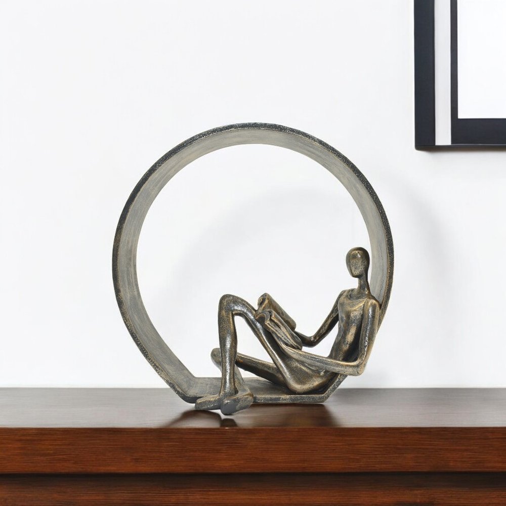 7" Pewter Resin Man Tabletop Sculpture HomeRoots