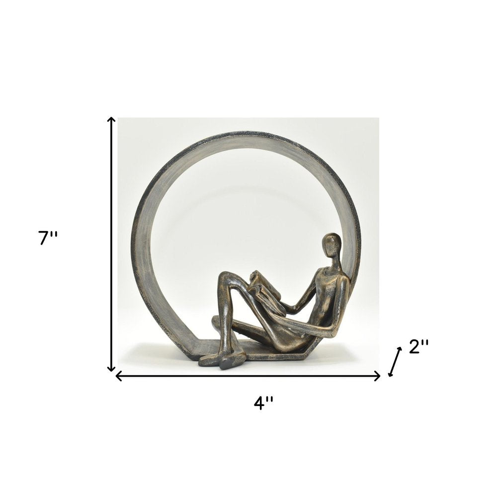 7" Pewter Resin Man Tabletop Sculpture HomeRoots