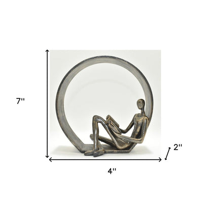 7" Pewter Resin Man Tabletop Sculpture HomeRoots