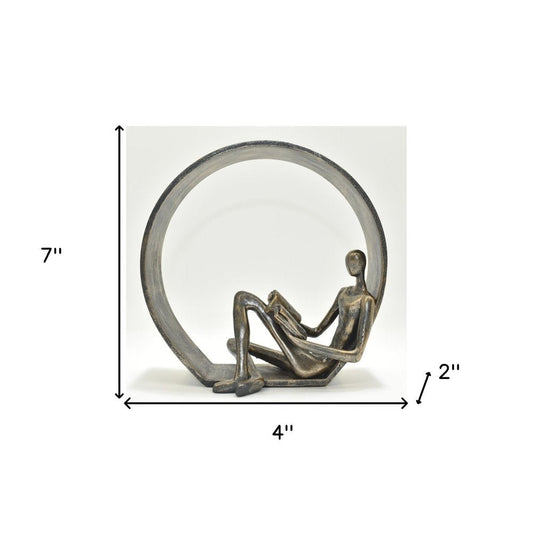 7" Pewter Resin Man Tabletop Sculpture HomeRoots
