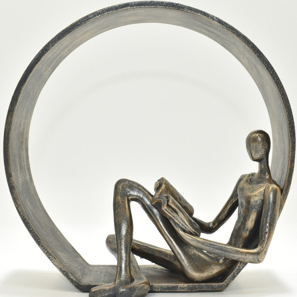 7" Pewter Resin Man Tabletop Sculpture HomeRoots