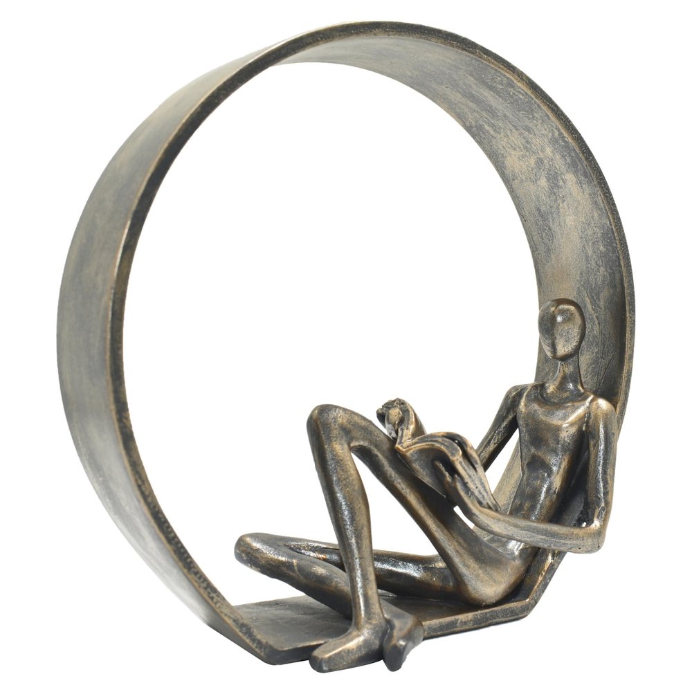 7" Pewter Resin Man Tabletop Sculpture HomeRoots