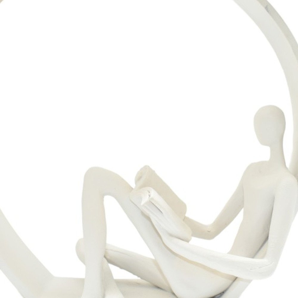 7" White Resin Man Tabletop Sculpture HomeRoots
