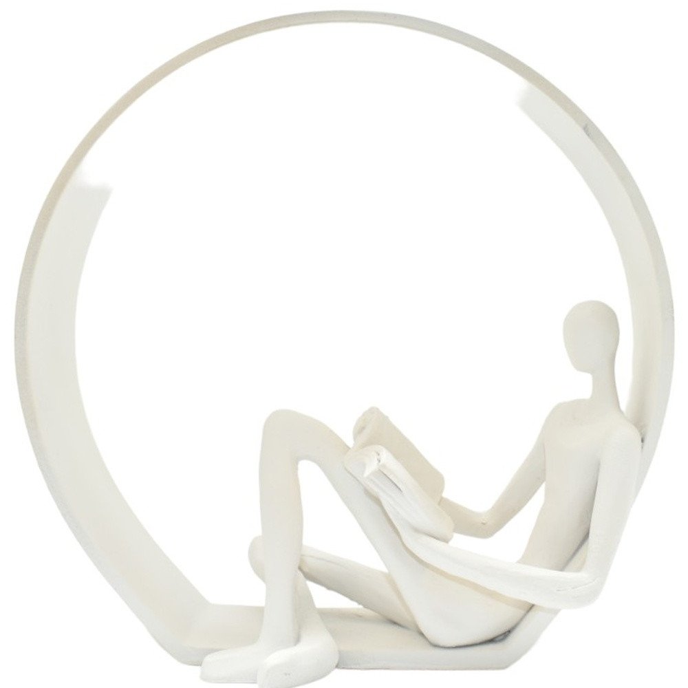 7" White Resin Man Tabletop Sculpture HomeRoots