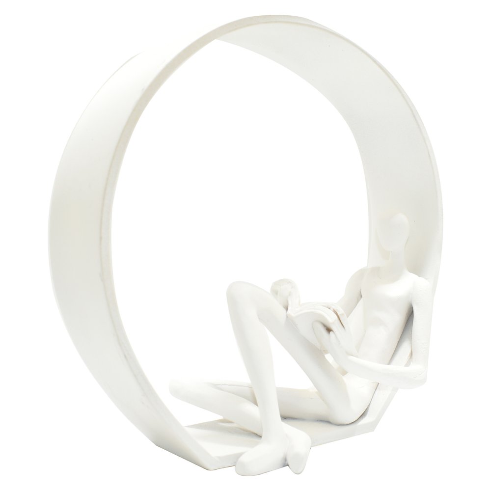 7" White Resin Man Tabletop Sculpture HomeRoots