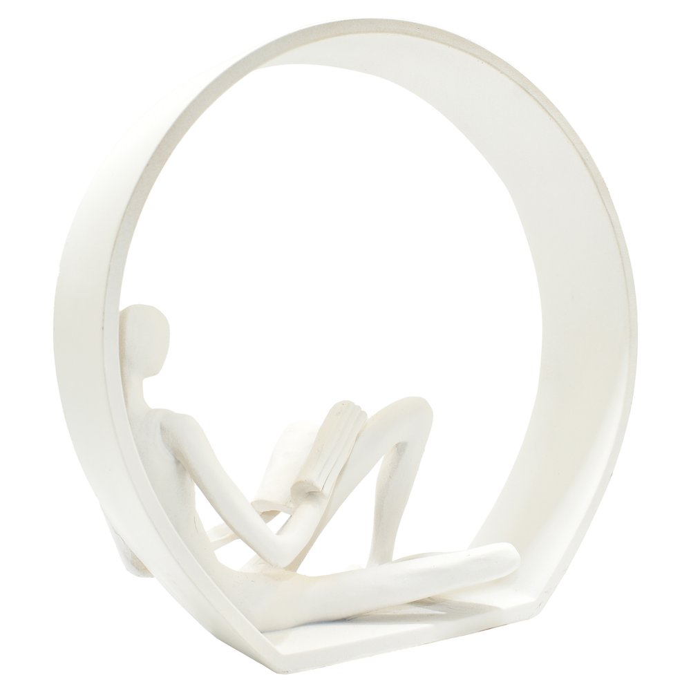 7" White Resin Man Tabletop Sculpture HomeRoots