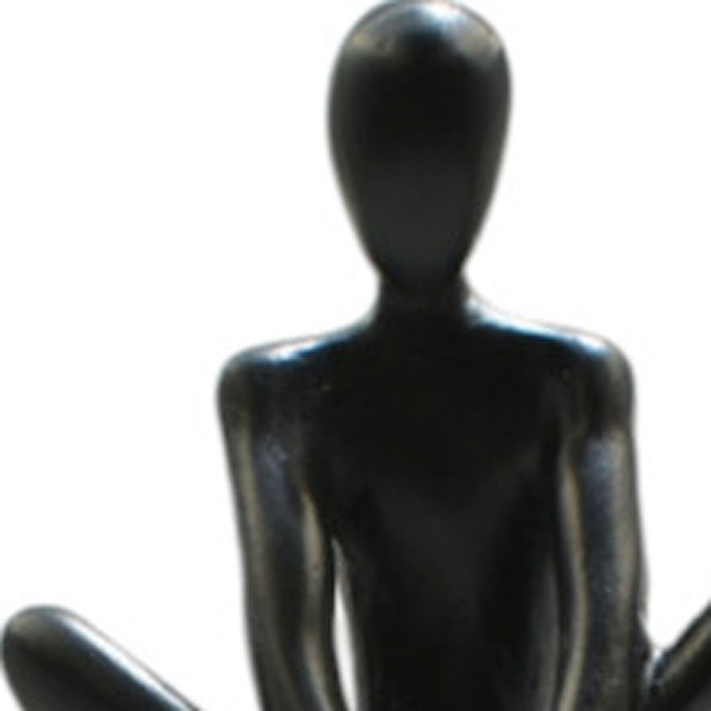 8" Black Resin People Tabletop Sculpture HomeRoots