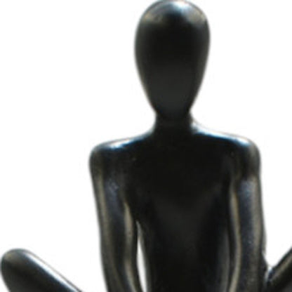 8" Black Resin People Tabletop Sculpture HomeRoots
