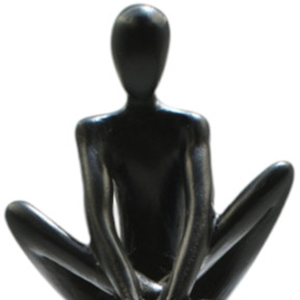 8" Black Resin People Tabletop Sculpture HomeRoots