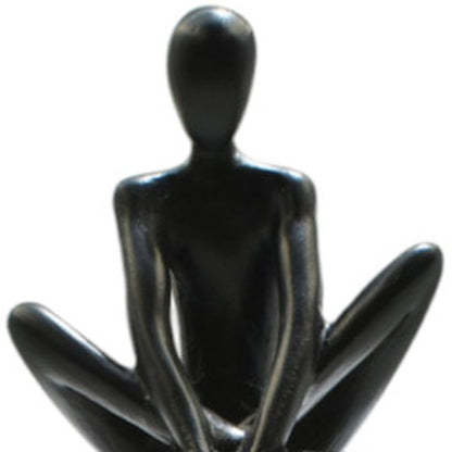 8" Black Resin People Tabletop Sculpture HomeRoots