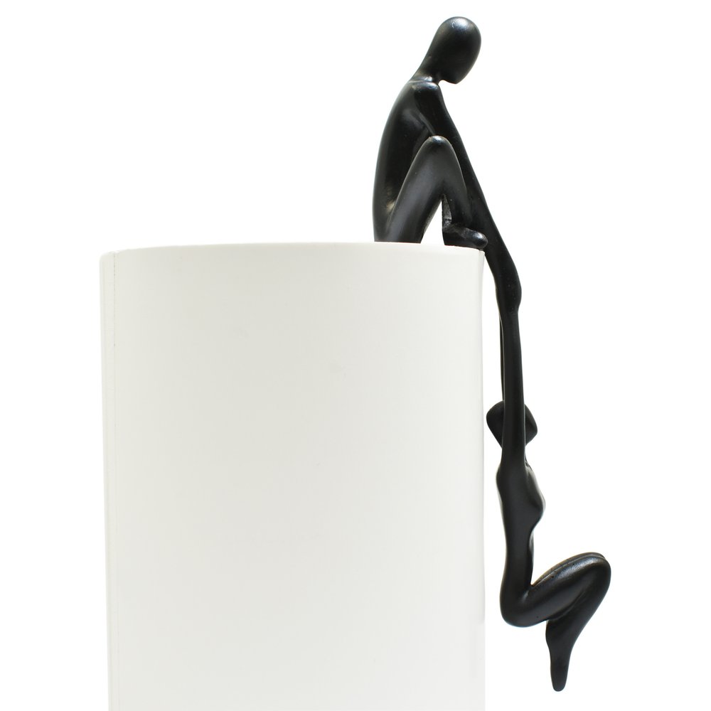 8" Black Resin People Tabletop Sculpture HomeRoots