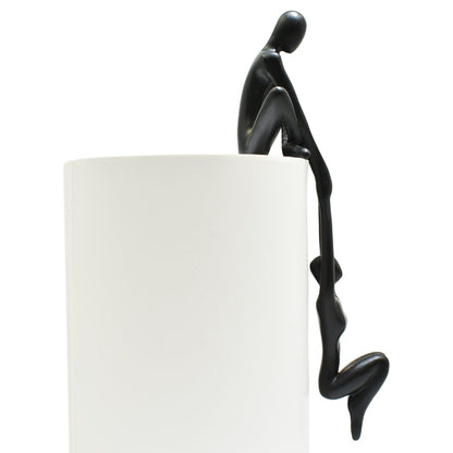8" Black Resin People Tabletop Sculpture HomeRoots