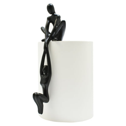 8" Black Resin People Tabletop Sculpture HomeRoots