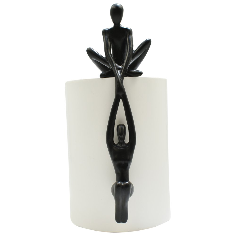 8" Black Resin People Tabletop Sculpture HomeRoots