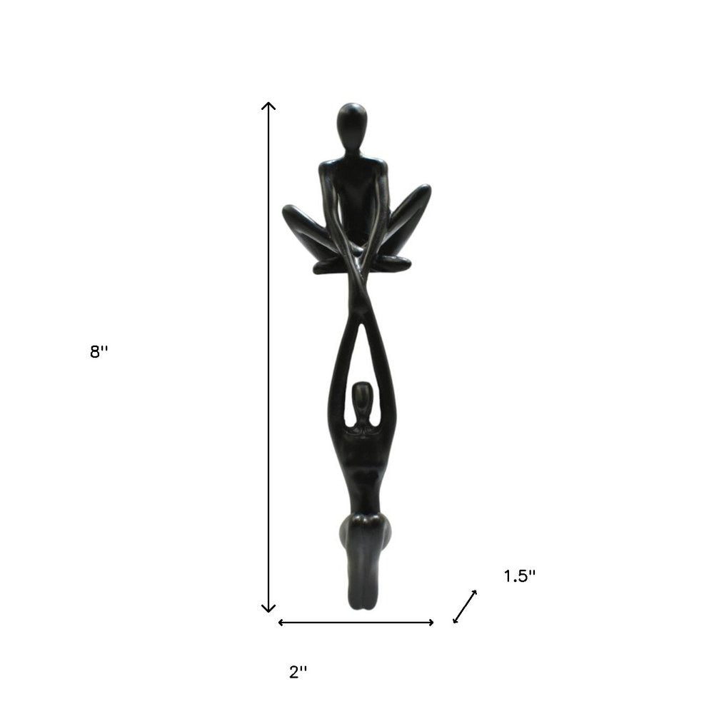 8" Black Resin People Tabletop Sculpture HomeRoots