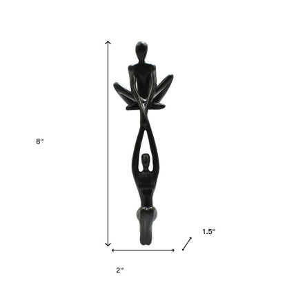 8" Black Resin People Tabletop Sculpture HomeRoots