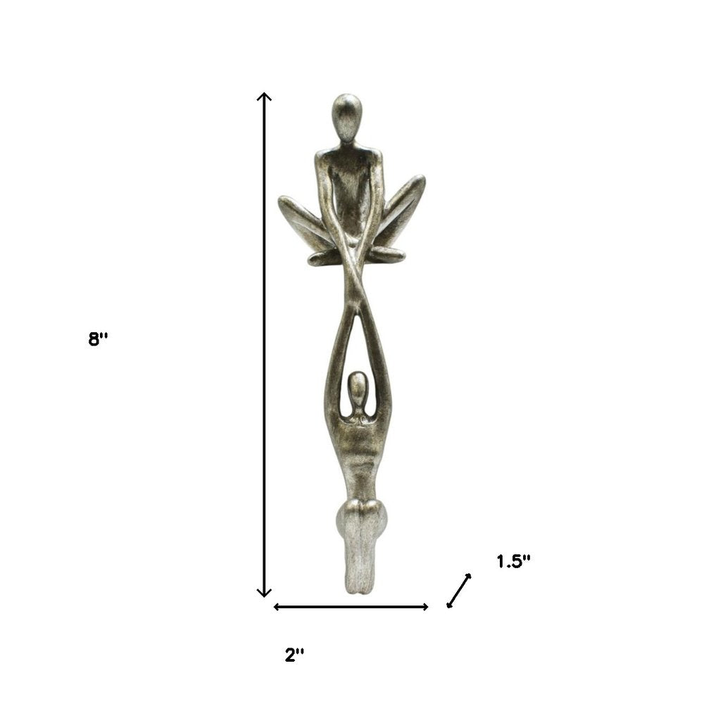 8" Pewter Resin People Tabletop Sculpture HomeRoots