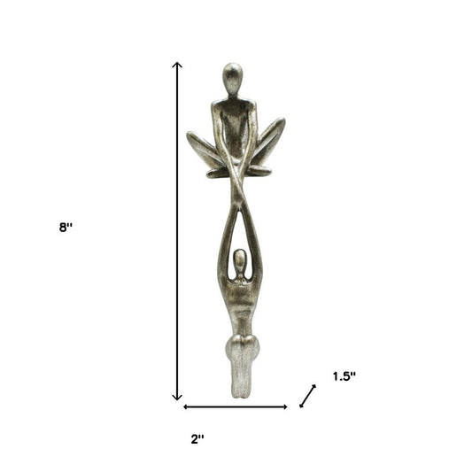 8" Pewter Resin People Tabletop Sculpture HomeRoots