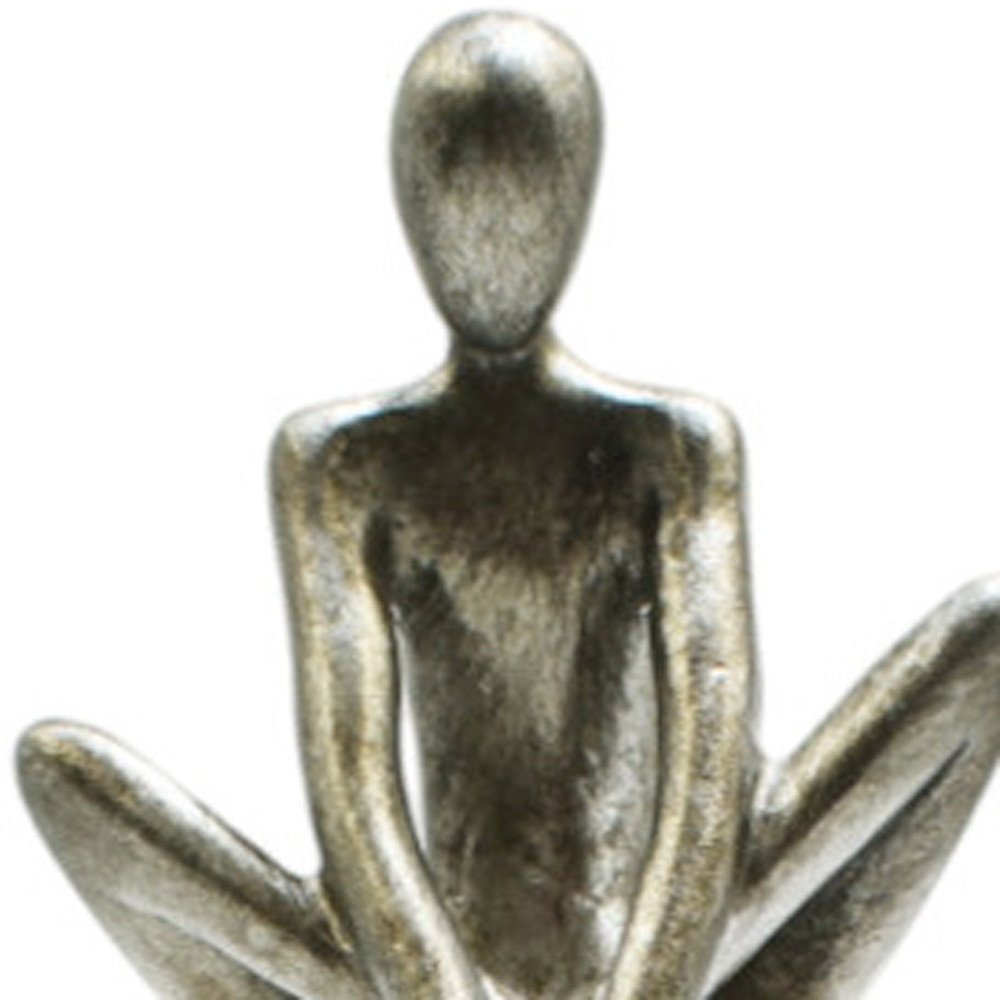 8" Pewter Resin People Tabletop Sculpture HomeRoots