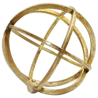 6" Antiqued Gold Metal Tabletop Sculpture HomeRoots