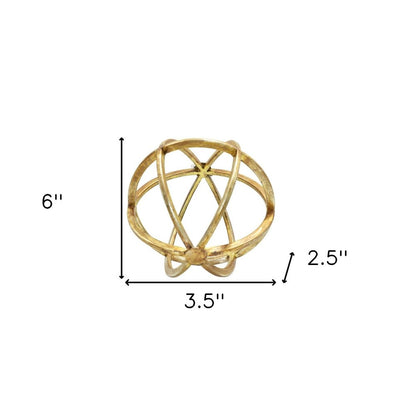 6" Antiqued Gold Metal Tabletop Sculpture HomeRoots