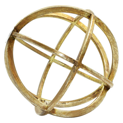 6" Antiqued Gold Metal Tabletop Sculpture HomeRoots