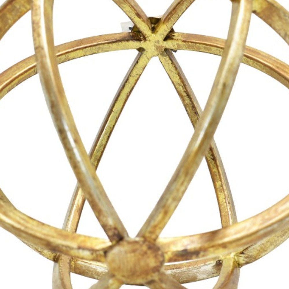 6" Antiqued Gold Metal Tabletop Sculpture HomeRoots