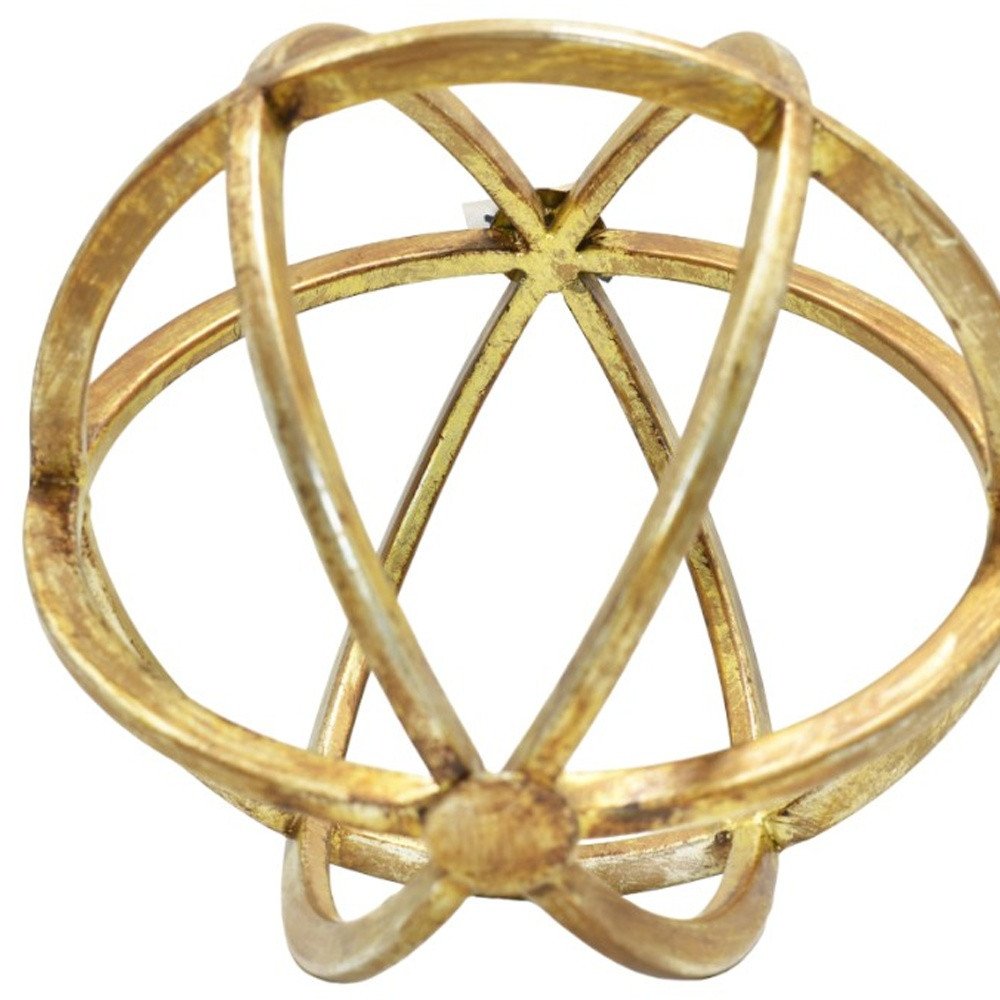 6" Antiqued Gold Metal Tabletop Sculpture HomeRoots
