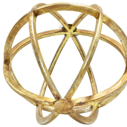 6" Antiqued Gold Metal Tabletop Sculpture HomeRoots