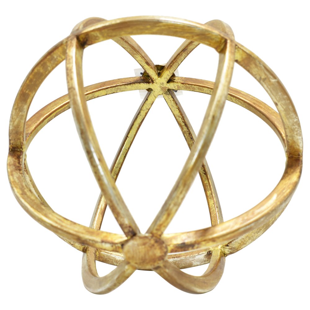 6" Antiqued Gold Metal Tabletop Sculpture HomeRoots