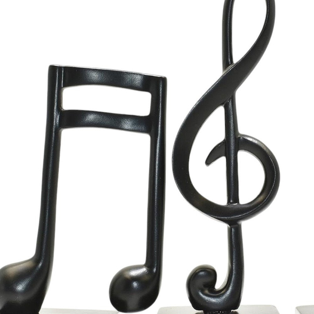 Set of Three Black Resin Music Tabletop Sculpture HomeRoots