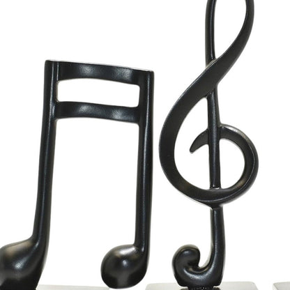 Set of Three Black Resin Music Tabletop Sculpture HomeRoots