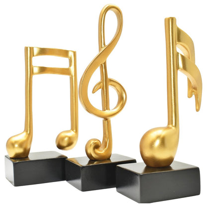Set of Three Gold Resin Music Tabletop Sculpture HomeRoots