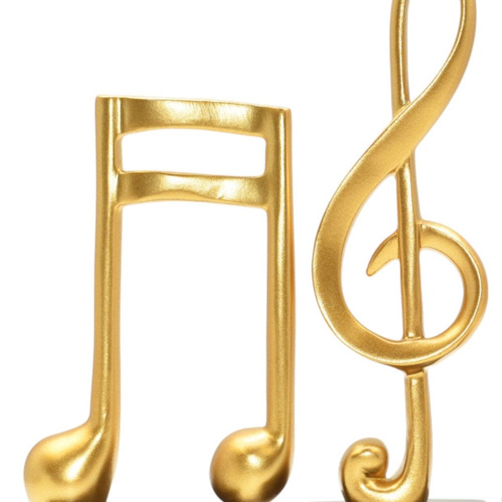Set of Three Gold Resin Music Tabletop Sculpture HomeRoots