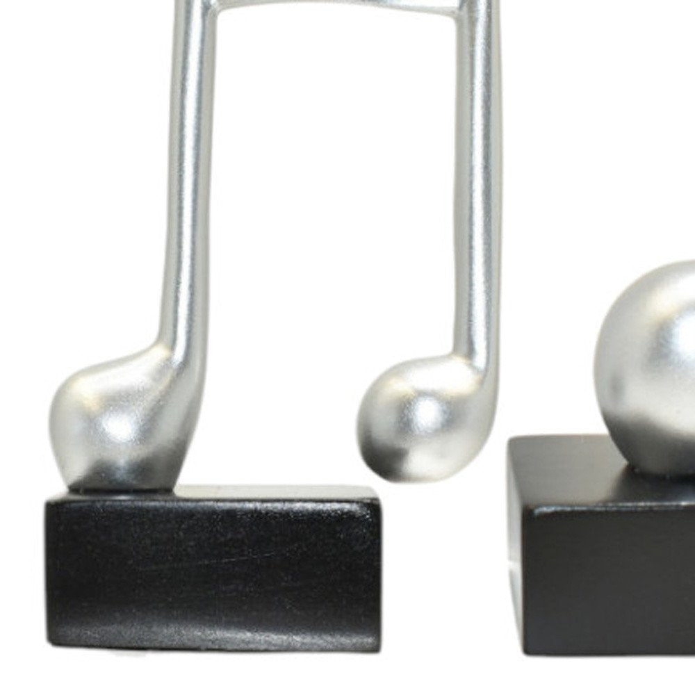 Set of Three Silver Resin Music Tabletop Sculpture HomeRoots